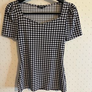Cute black and white plaid Express top
